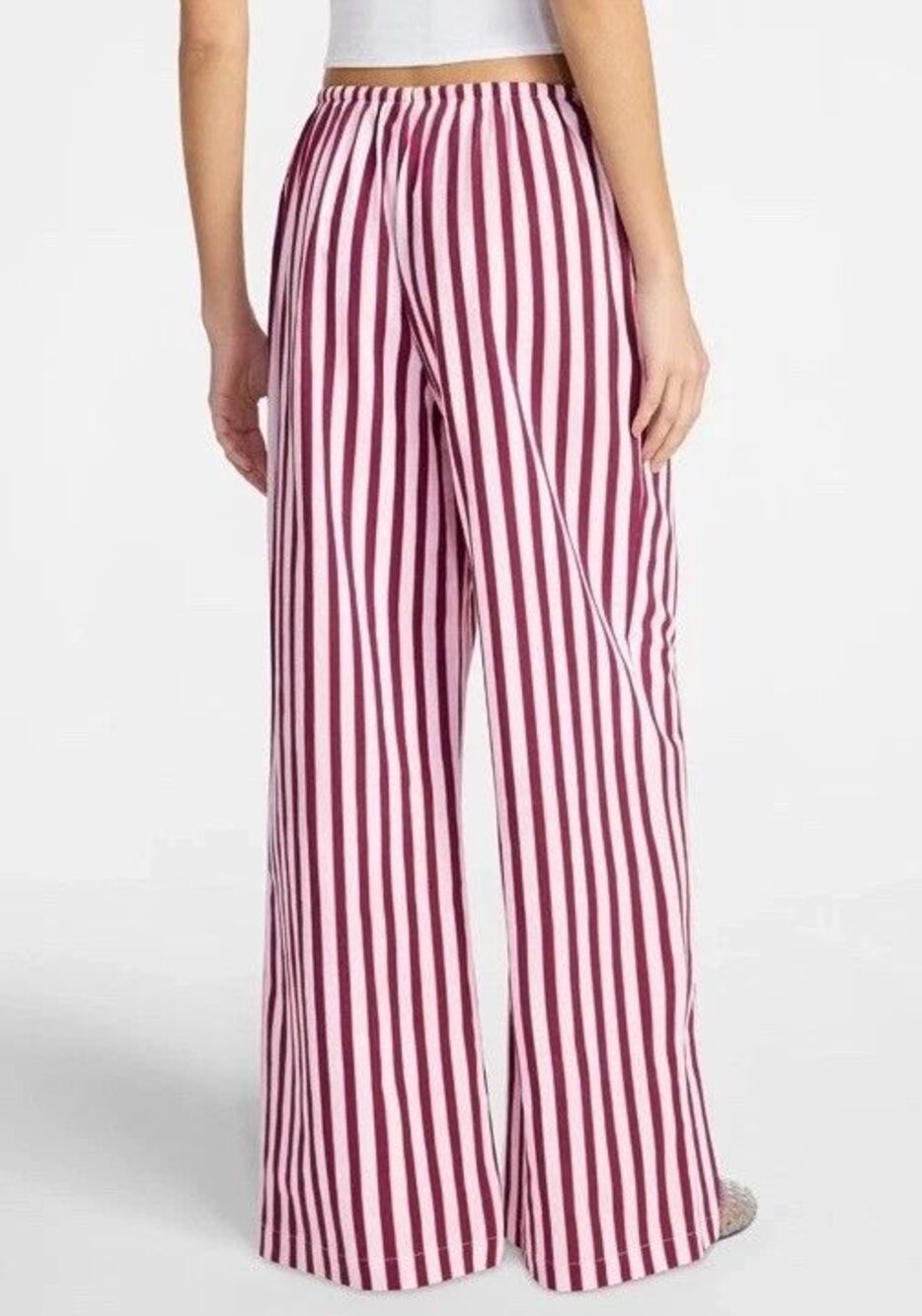 NWT No Boundaries 100% Cotton Pull-On Beach Pants Baggy Women's XXL Pinstripe